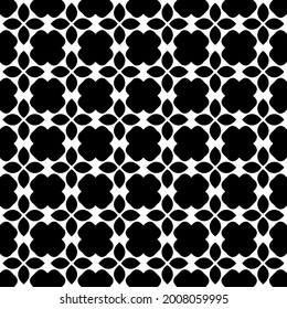 Seamless vector pattern in geometric ornamental style. Black and white pattern.