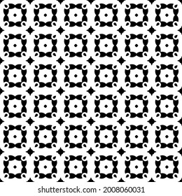 Seamless vector pattern in geometric ornamental style. Black and white pattern.