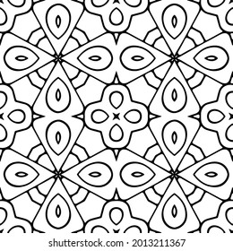 Nahtlose Vektormuster im geometrischen Zierstil. Schwarz-Weiß-Muster.