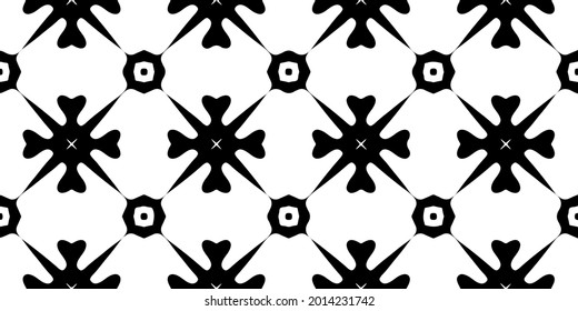 Seamless vector pattern in geometric ornamental style. Black and white pattern.