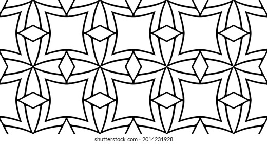 Seamless vector pattern in geometric ornamental style. Black and white pattern.