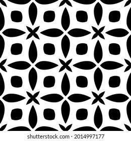 Seamless vector pattern in geometric ornamental style. Black and white pattern.
