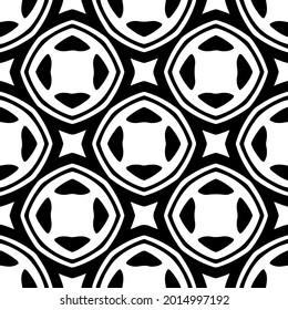 Seamless vector pattern in geometric ornamental style. Black and white pattern.