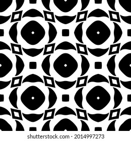 Seamless vector pattern in geometric ornamental style. Black and white pattern.