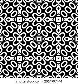 Seamless vector pattern in geometric ornamental style. Black and white pattern.