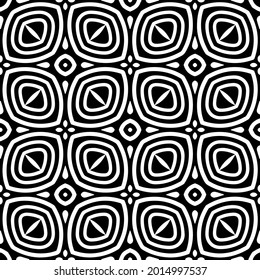 Seamless vector pattern in geometric ornamental style. Black and white pattern.