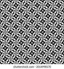 Seamless vector pattern in geometric ornamental style. Black and white pattern.