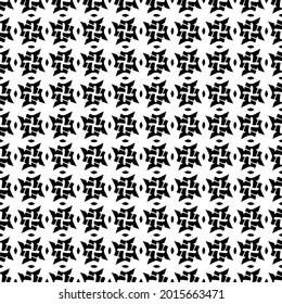 Seamless vector pattern in geometric ornamental style. Black and white pattern.