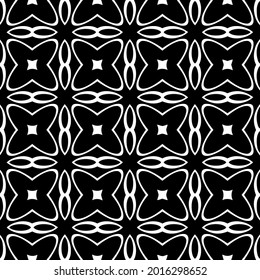 Seamless vector pattern in geometric ornamental style. Black and white pattern.
