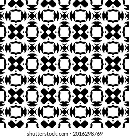 Seamless vector pattern in geometric ornamental style. Black and white pattern.
