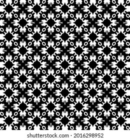 Seamless vector pattern in geometric ornamental style. Black and white pattern.