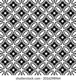 Seamless vector pattern in geometric ornamental style. Black and white pattern.
