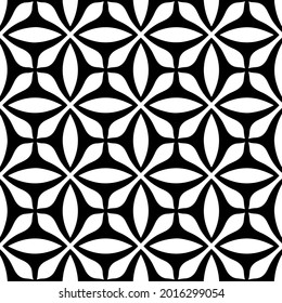 Seamless vector pattern in geometric ornamental style. Black and white pattern.
