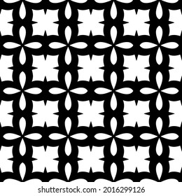Seamless vector pattern in geometric ornamental style. Black and white pattern.
