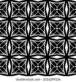 Seamless vector pattern in geometric ornamental style. Black and white pattern.
