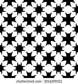 Seamless vector pattern in geometric ornamental style. Black and white pattern.
