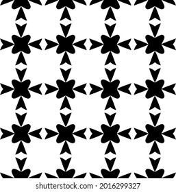 Seamless vector pattern in geometric ornamental style. Black and white pattern.
