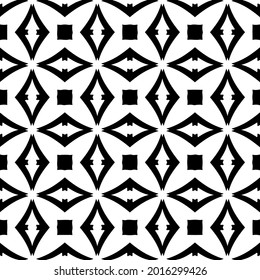 Seamless vector pattern in geometric ornamental style. Black and white pattern.
