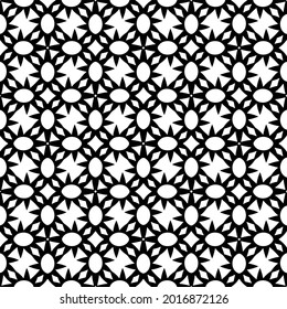 Seamless vector pattern in geometric ornamental style. Black and white pattern.