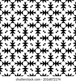 Seamless vector pattern in geometric ornamental style. Black and white pattern.