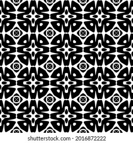 Seamless vector pattern in geometric ornamental style. Black and white pattern.