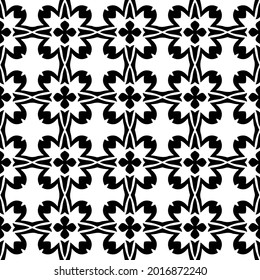Patrón vectorial sin foco en estilo ornamental geométrico. Patrón blanco y negro.