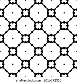 Seamless vector pattern in geometric ornamental style. Black and white pattern.