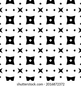Seamless vector pattern in geometric ornamental style. Black and white pattern.