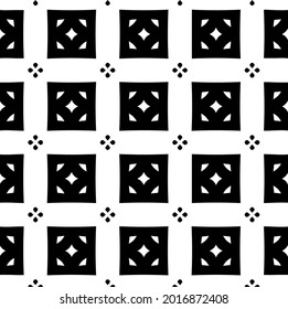 Seamless vector pattern in geometric ornamental style. Black and white pattern.