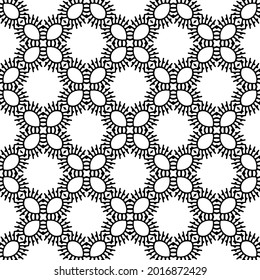 Seamless vector pattern in geometric ornamental style. Black and white pattern.