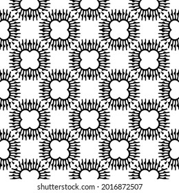 Seamless vector pattern in geometric ornamental style. Black and white pattern.