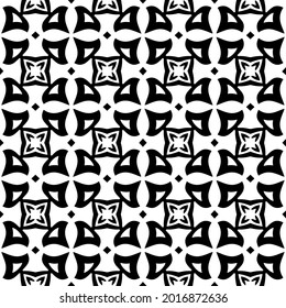 Patrón vectorial sin foco en estilo ornamental geométrico. Patrón blanco y negro.
