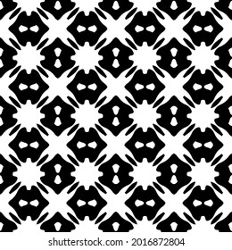 Seamless vector pattern in geometric ornamental style. Black and white pattern.