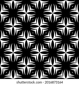 Seamless vector pattern in geometric ornamental style. Black and white pattern.