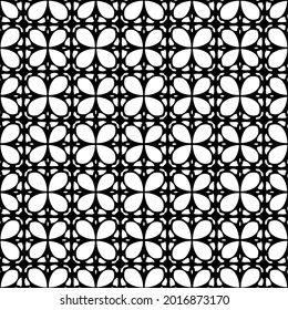 Seamless vector pattern in geometric ornamental style. Black and white pattern.