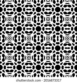 Seamless vector pattern in geometric ornamental style. Black and white pattern.