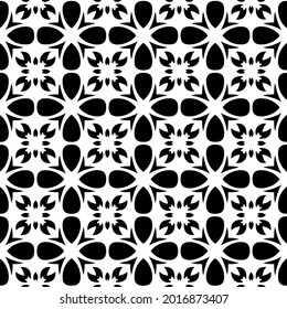 Seamless vector pattern in geometric ornamental style. Black and white pattern.