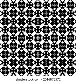 Seamless vector pattern in geometric ornamental style. Black and white pattern.