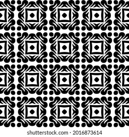 Seamless vector pattern in geometric ornamental style. Black and white pattern.