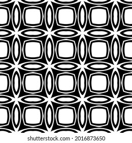 Seamless vector pattern in geometric ornamental style. Black and white pattern.