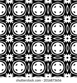 Seamless vector pattern in geometric ornamental style. Black and white pattern.