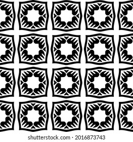 Seamless vector pattern in geometric ornamental style. Black and white pattern.