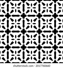 Nahtlose Vektormuster im geometrischen Zierstil. Schwarz-Weiß-Muster.
