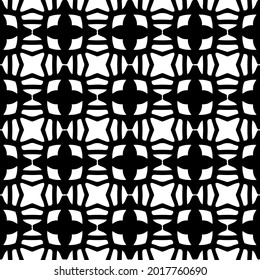 Seamless vector pattern in geometric ornamental style. Black and white pattern.