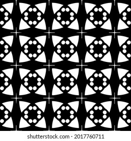 Seamless vector pattern in geometric ornamental style. Black and white pattern.