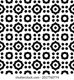 Seamless vector pattern in geometric ornamental style. Black and white pattern.