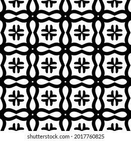 Seamless vector pattern in geometric ornamental style. Black and white pattern.
