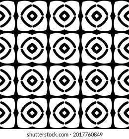 Seamless vector pattern in geometric ornamental style. Black and white pattern.