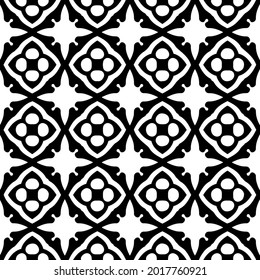 Seamless vector pattern in geometric ornamental style. Black and white pattern.