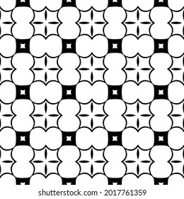 Seamless vector pattern in geometric ornamental style. Black and white pattern.